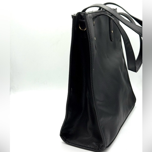 Alexis Bendel Black Faux Pebbled Leather Tote & Crossbody - Like New! - Picture 8 of 16